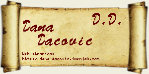 Dana Dacović vizit kartica